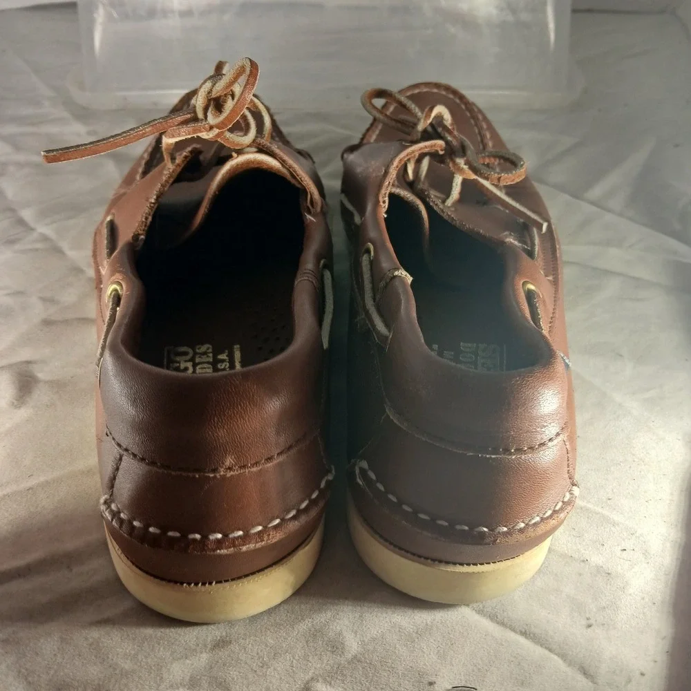 Sebago Docksides Mens 9M‎ Brown Leather Boat Shoes Made in USA 8727165
